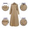 European and American Solid Color Lapel Long Sleeve Simple Loose Casual Long Shirt Dress Cardigan Casual Dresses