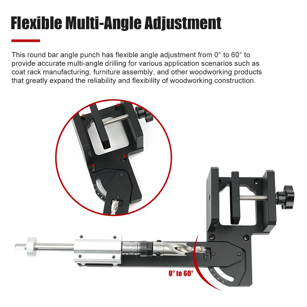 Деревообрабатывающий плащ стойка дырокол многоугольный регулируемый круглый стержень дырокол электрическая дрель
