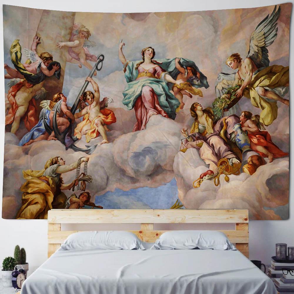 Винтажная живопись маслом, художественная печать, гобелен, настенное украшение, фон для художественной комнаты, эстетичные аксессуары для домашнего декора