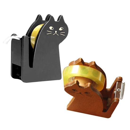 Настольный диспенсер для клейкой ленты, деревянный диспенсер в форме кошки для упаковки подарков, держатель рулона клейкой ленты для офиса, дома, школы