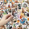 50 стикеров с животными для очков для чтения, блокнотов, телефонов, чемоданов, DIY-журналов