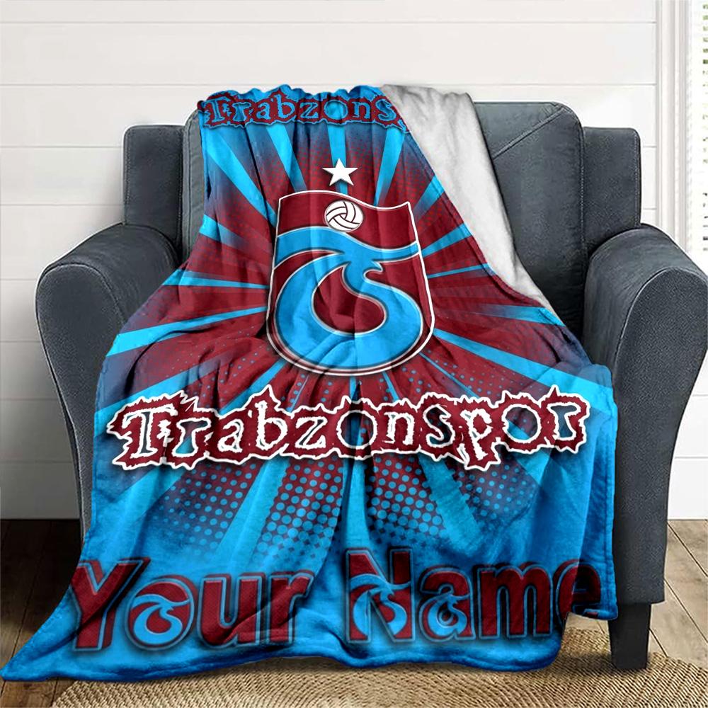 Name Custom Trabzonspor Print Flannel Blanket High Quality Warm Comfortable Cover for All Seasons Perfect for Gifts Home Decor