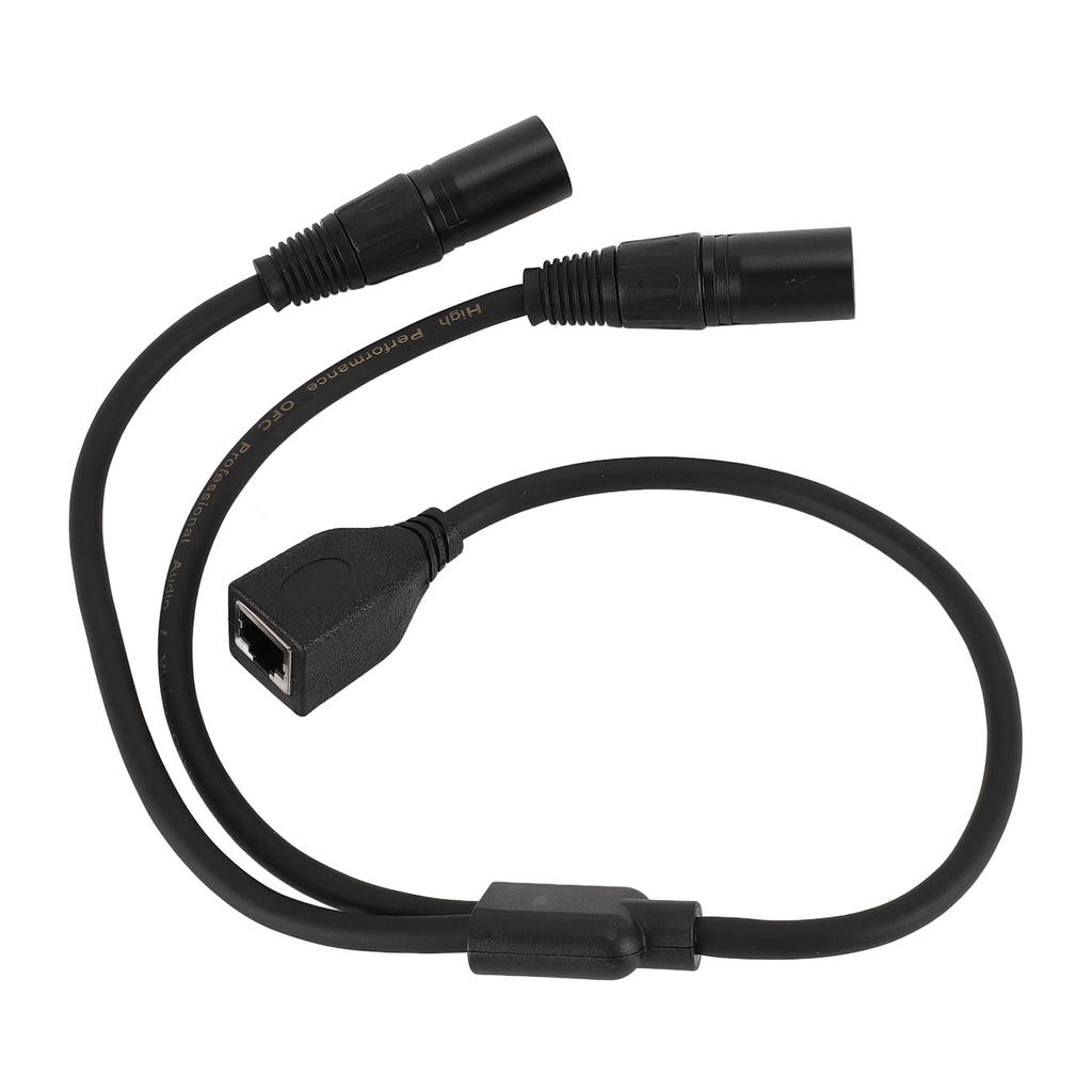 Dual XLR 3Pin Male To RJ45 Female Adapter Cable XLR To RJ45 Y Splitter Cable for DMX CON Controller