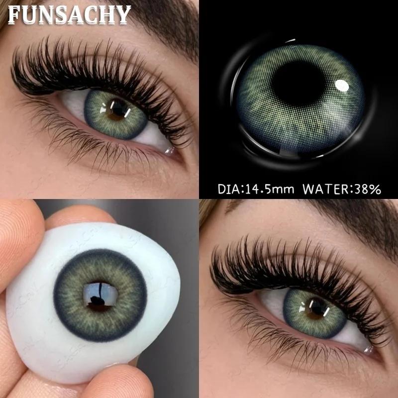 FUNSACHY 1 пара цветных зрачков для глаз Контакты для больших глаз Годовые Натуральный коричневый Косметические Зеленые линзы для цвета глаз Серые линзы для красоты