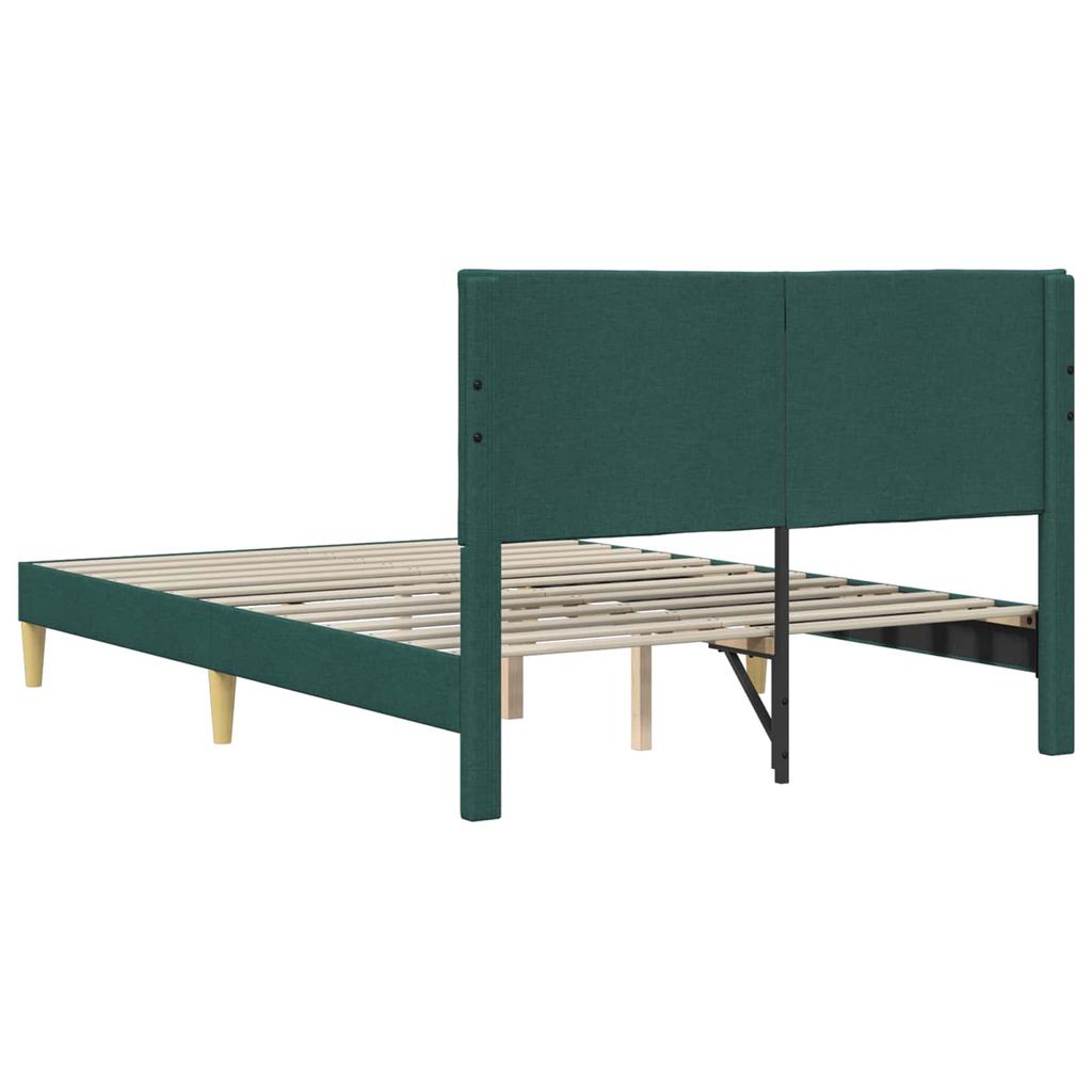 Bed Frame with Headboard Dark Green 120 x 190 cm Fabric