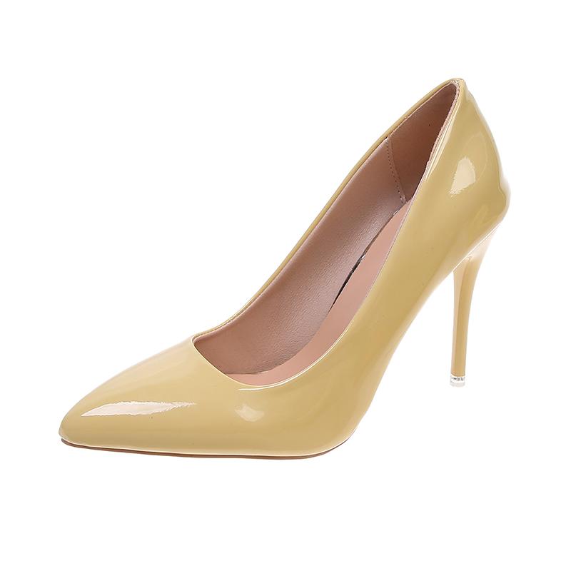 Модные туфли на высоком каблуке большого размера для женщин 2024 года, весна-осень, туфли-шпильки с острым носком, модные однотонные женские туфли с неглубоким носком