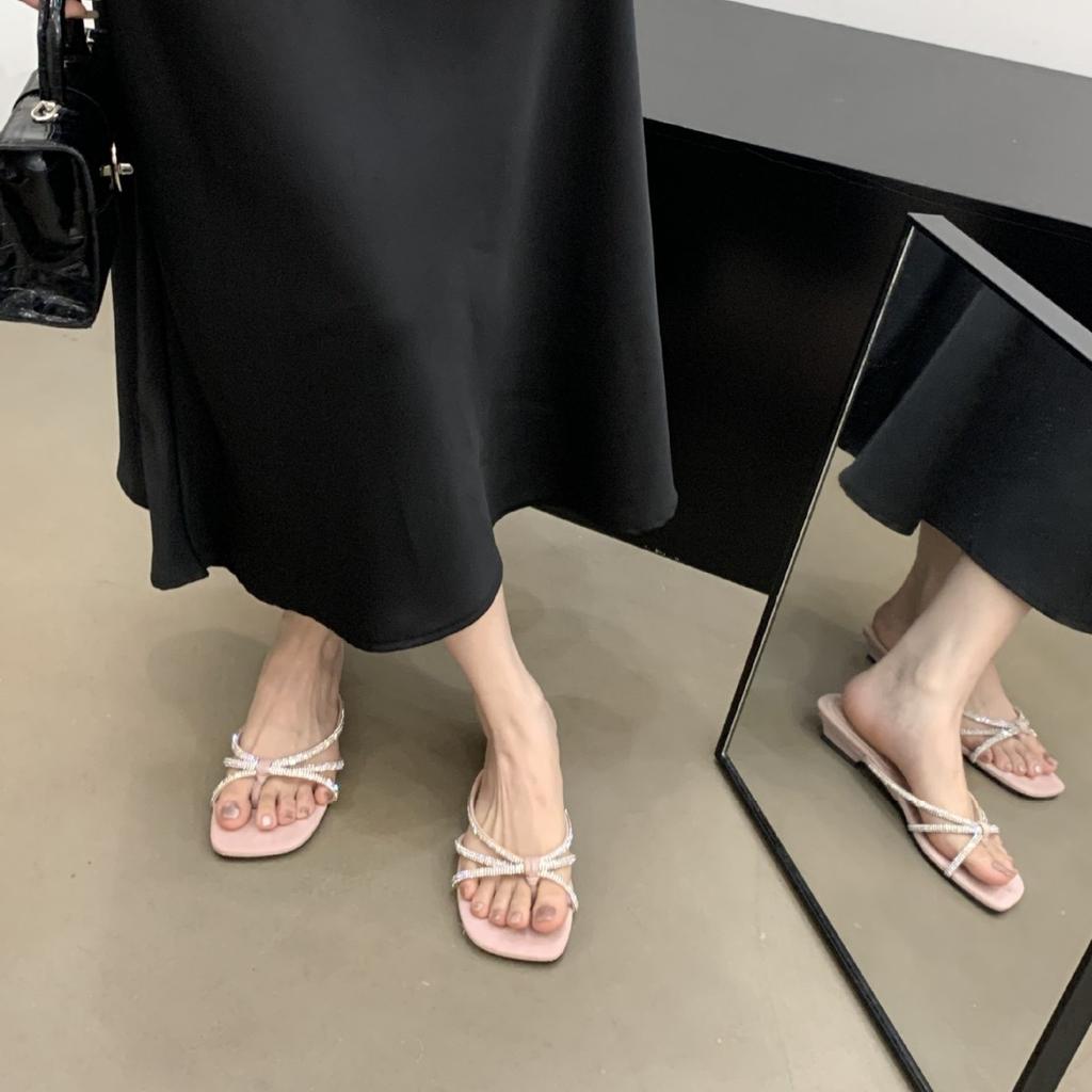 Niche Design Thick Heel Toe Cool Slippers Women's Shoes Spring and Summer Outer Wear Flip-flops High Heel Sandals Fairy Shoes