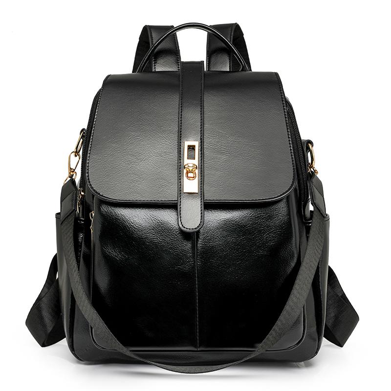 Soft Leather Backpack Women's Shoulder Bag Commuter Large Capacity Backpack