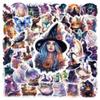 50 Gothic Halloween Witch Stickers - Retro Waterproof Decoration for Suitcases & Phone Cases
