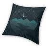 Mountains Stars Night Sky Square Pillowcase Polyester Linen Velvet Pattern Zip Decorative Throw Pillow Case Sofa Cushion Case