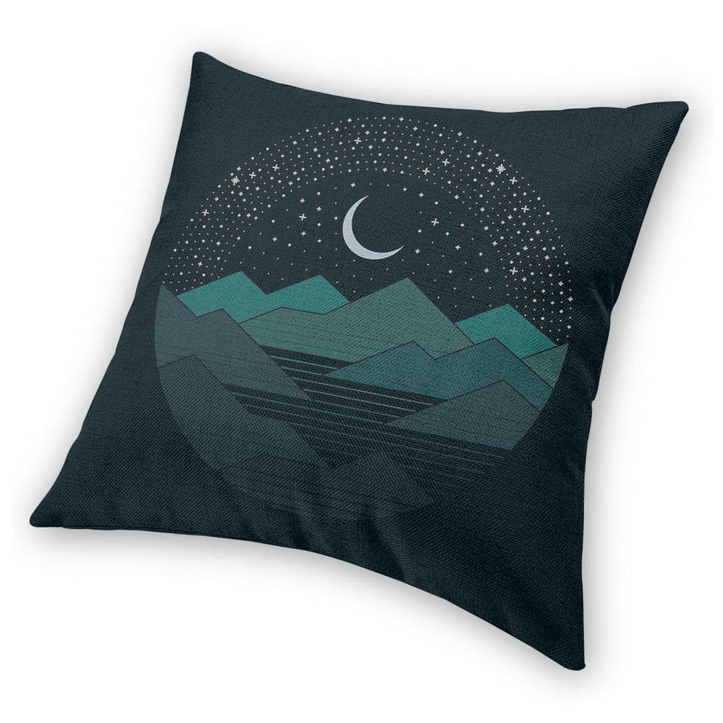 Mountains Stars Night Sky Square Pillowcase Polyester Linen Velvet Pattern Zip Decorative Throw Pillow Case Sofa Cushion Case