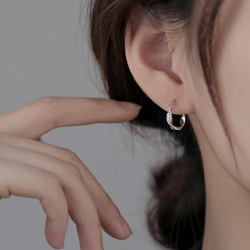 Серьги-кольца Mobius из серебра 925 пробы для женщин — удобны для сна, подходят для проколотых ушей и хрящей