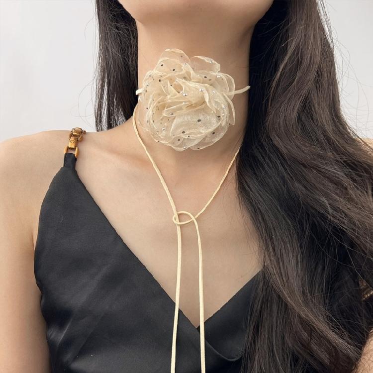 Ожерелье с 3D подвеской в виде розы, универсальная цветочная цепочка для ключиц, чокер с имитацией цветка