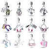 Fit Diy 925 Original Bracelets 925 Silver Color Headphones Harp Guitar Music Charms Beads Fine DIY Jewelry Gifts