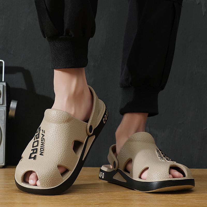 Fashion Smile Shoes For Man Plus Size Men Sandals Fashion Outdoor Beach Sandals Cave Shoes EVA Non-slip Outsole Fashion Sports Slippers