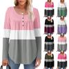 Women's Long Sleeve Tunic Loose Tops Casual Oversized Tops Pleated Tunic Button Down Casual Women's Print Tops