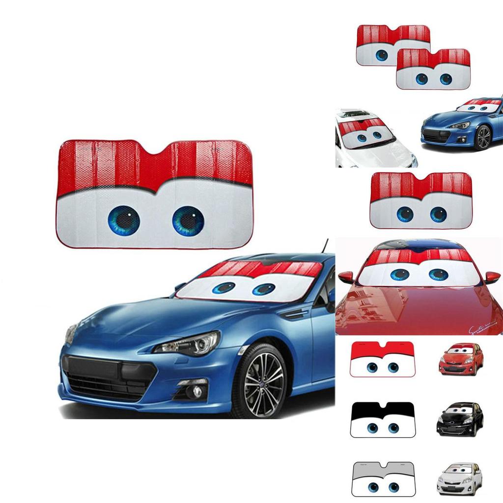 Cartoon Aluminium Foil Car Windshield Sun Shade Big Eyes Cars Front Window Visor