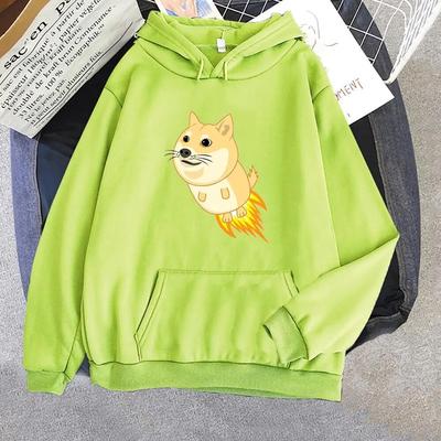 Горячие толстовки Dogecoin женские Kawaii Cartoon Shiba Inu Graphic Streetwear женские To The Moon Classic Hoodie Смешная толстовка унисекс с капюшоном унисекс