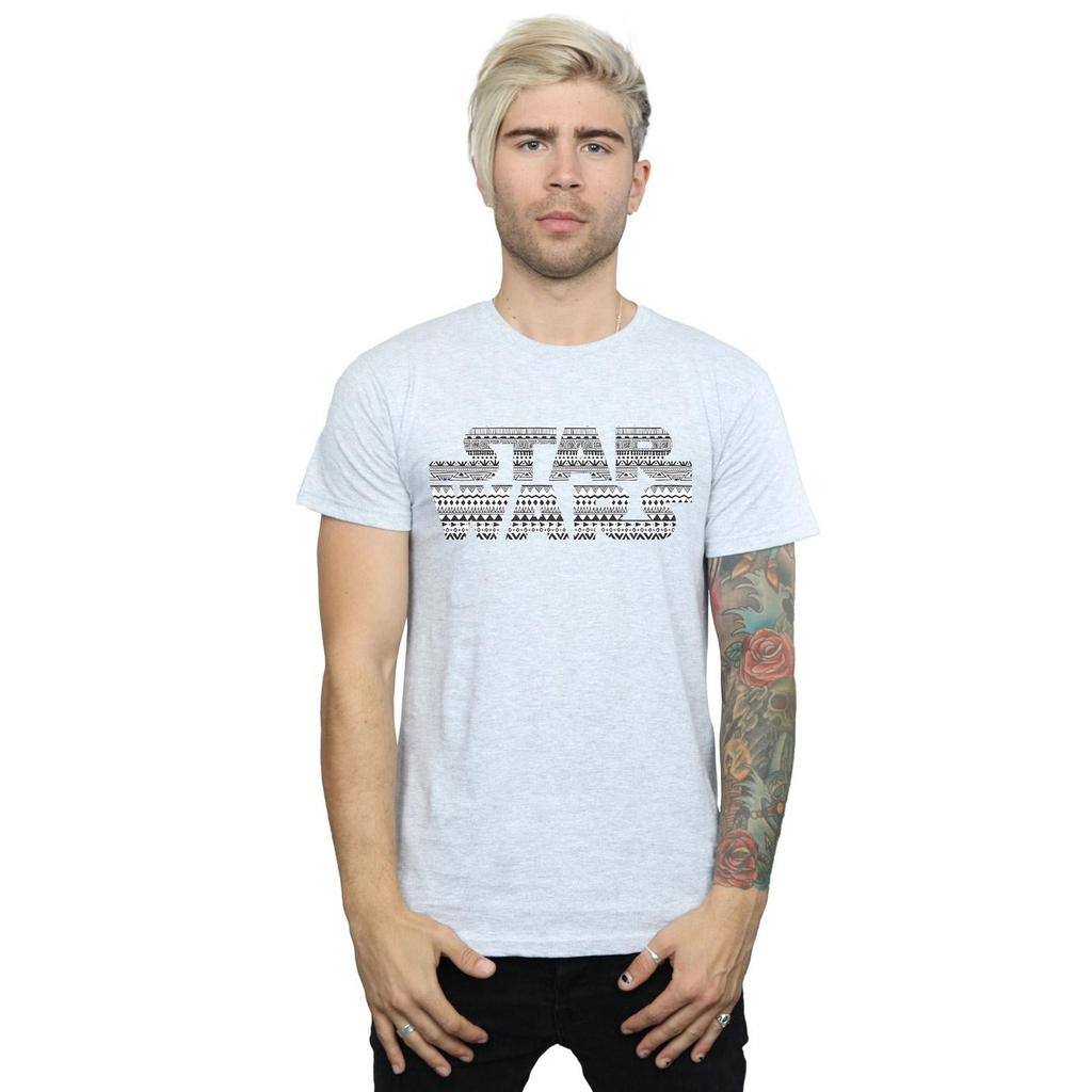 Star Wars Mens Aztec Logo Mono T-Shirt