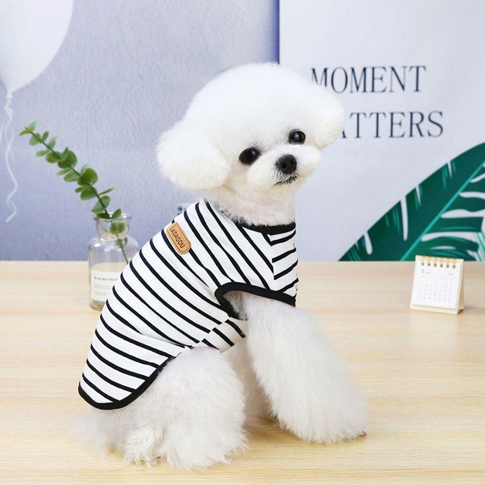 Cotton Dog Clothes Striped Small Dogs Pullovers Cute Puppy Sleeveless Vest for Small Large Dog
