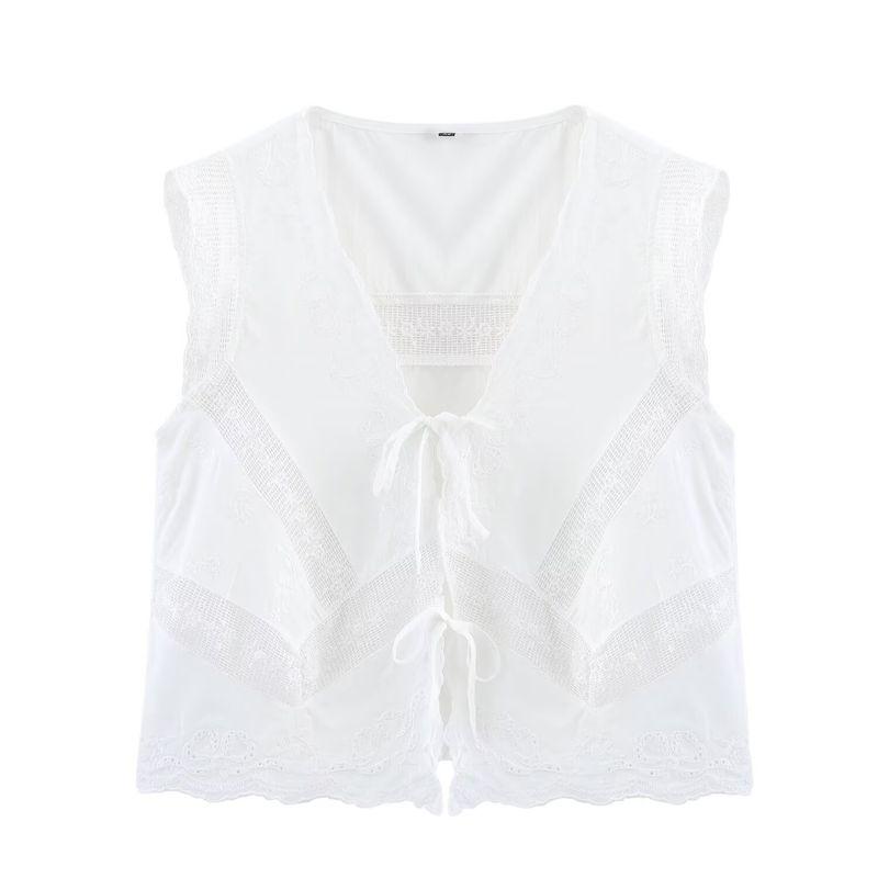 Kaslead New Arrival Women's Clothing Fashion Style Stylish Simple and Versatile Embroider Tops 0881017