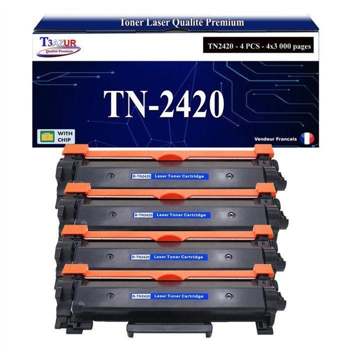 Тонер-картриджи Лазерные - T3AZUR - TN2420 - 4 шт. - 3 000 страниц - Совместимый Brother MFC L2712DN