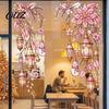 Non Adhesive Window Film 2Pcs Christmas Clings, Static Glass Sticker, Holiday Decal with Snowflakes Lantern Removable Decals and Balls Patterns,