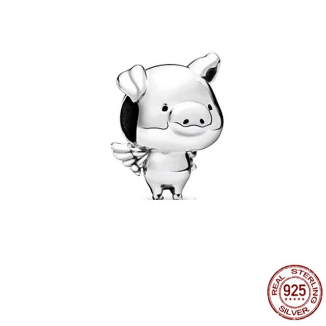 Очаровательная бусина подходит для оригинального браслета/серьг/ожерелья из стерлингового серебра 925 пробы, ювелирное украшение в виде гриба Нини, кролика, мудрой совы, лисы