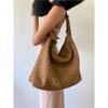 Autumn and Winter New Suede Matte Fleece Hand-woven Tote Bag Large Capacity Women's Versatile Handbag Shoulder Messenger Bag