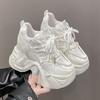 Fashion Women High Platform Non-slip Sneakers Spring Vulcanized Shoes 9.5CM Thick Sole Leather Casual Shoes Chunky Dad Sport Sneakers