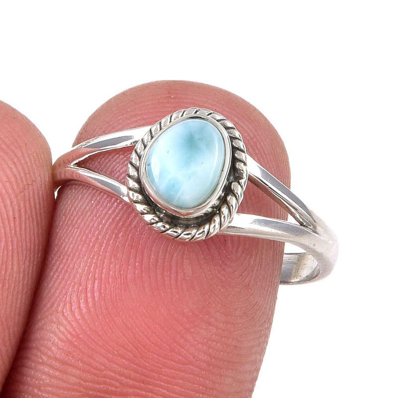 Кольцо из серебра 925 пробы с драгоценным камнем Natural Republic Larimar, размер 9, n1S90