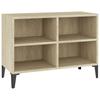 TV Cabinet with Metal Legs Sonoma Oak Finish 69.5 x 30 x 50 cm