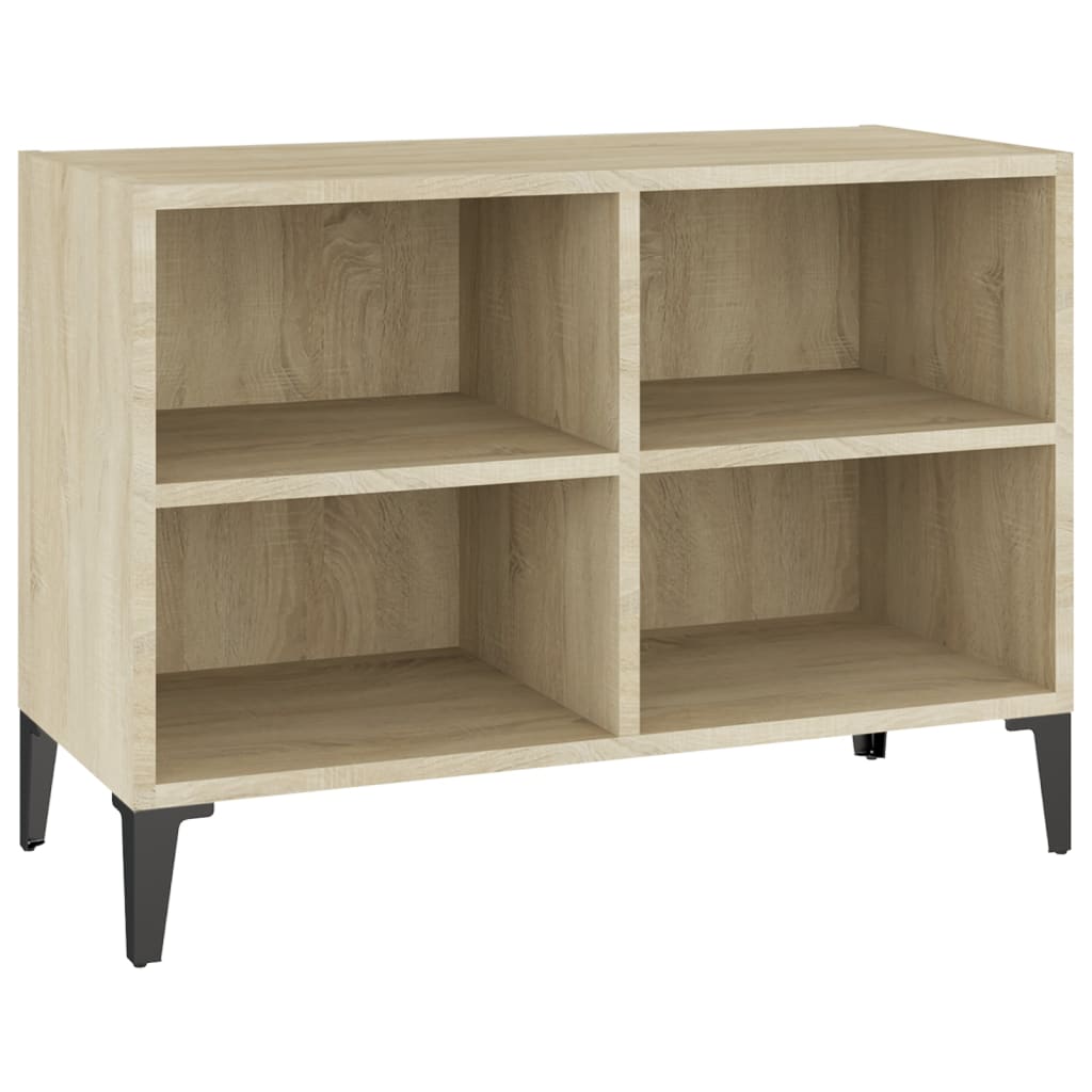 TV Cabinet with Metal Legs Sonoma Oak Finish 69.5 x 30 x 50 cm