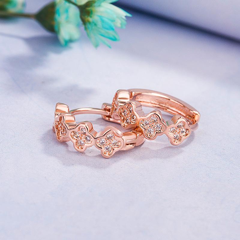 Sace Gems Комплект медных серег с серьгами из трилистника с цирконом. Женские модные персонализированные украшения