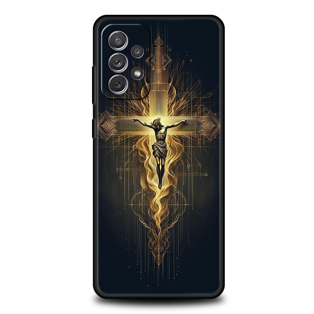 Phone Case for Samsung Galaxy A55 A53 A52 A52S A51 A41 A35 A32 A25 A23 A15 A13 A71 A72 5G Soft TPU Cross Pattern Element Design