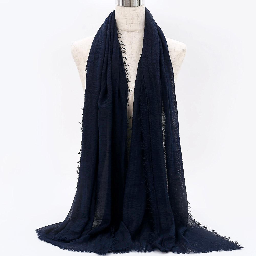 Big Size Crinkle Cotton Hijab Scarf Women Turban Muslim Shawl Plain Bandana Breathable Women's Shawls Foulard Hijab Hood Ramadan