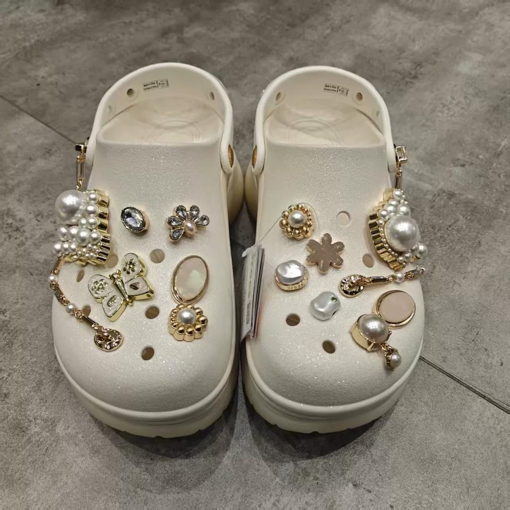 Crocs Дельфин Встречает Моду Клоги Женская Обувь Мел 214115-0WV