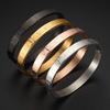 Luxury Cuff Bracelet Bangle Stainless Steel Bracelet Carving Roman Numeral Couple Roman Bangle For Men Women Jewelry