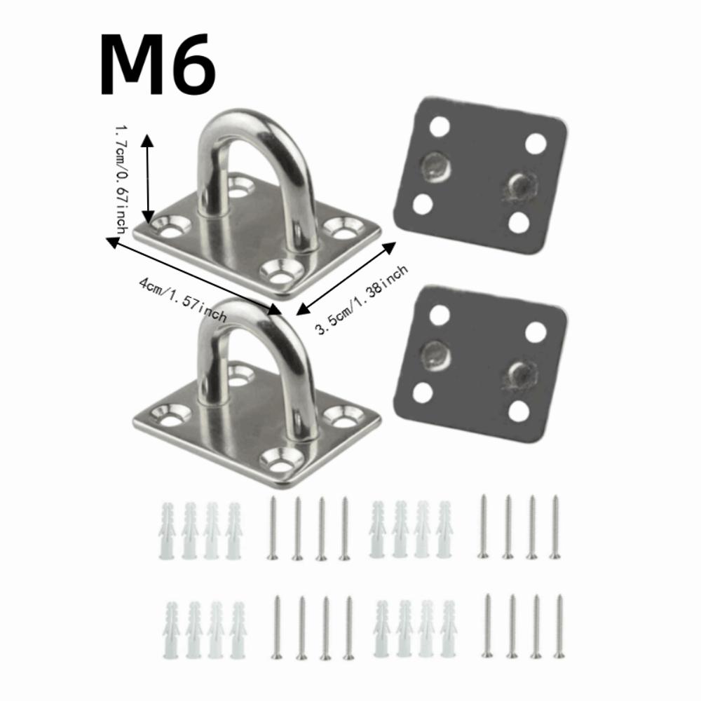 36pcs Punch Bag Hook Pad Eye Plates M6 M8 Marine Hardware Hooks Multifunctional Hooks For Yoga