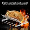 Стойка для жарки из нержавеющей стали, решетки для ребрышек барбекю, сковорода для жарки индейки, безопасная для использования в духовке, V-образная, устойчивая к высоким температурам решетка для гриля для индейки, куриных ребрышек