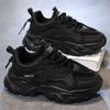 Men's Shoes Summer Breathable 2025 New Casual Black Sports Shoes Mesh Thick Sole Heightening Dad Work Labor Insurance Shoes
