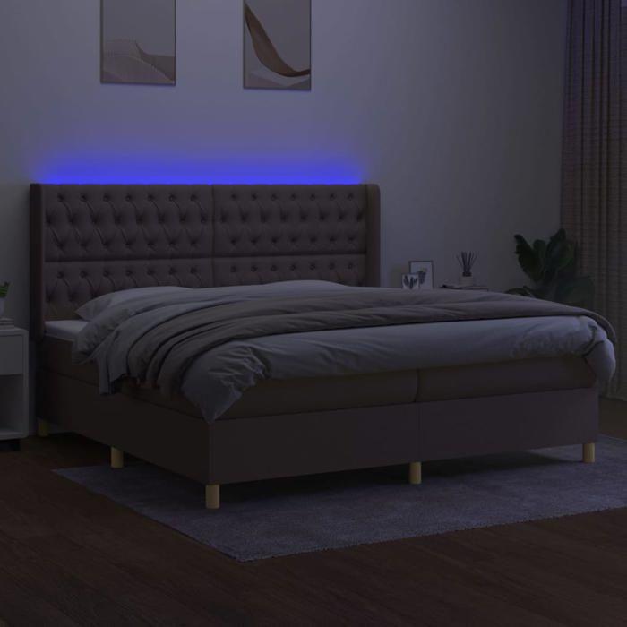 Maison Exclusive - Sommier à lattes de lit matelas et LED Taupe 200x200 cm Tissu