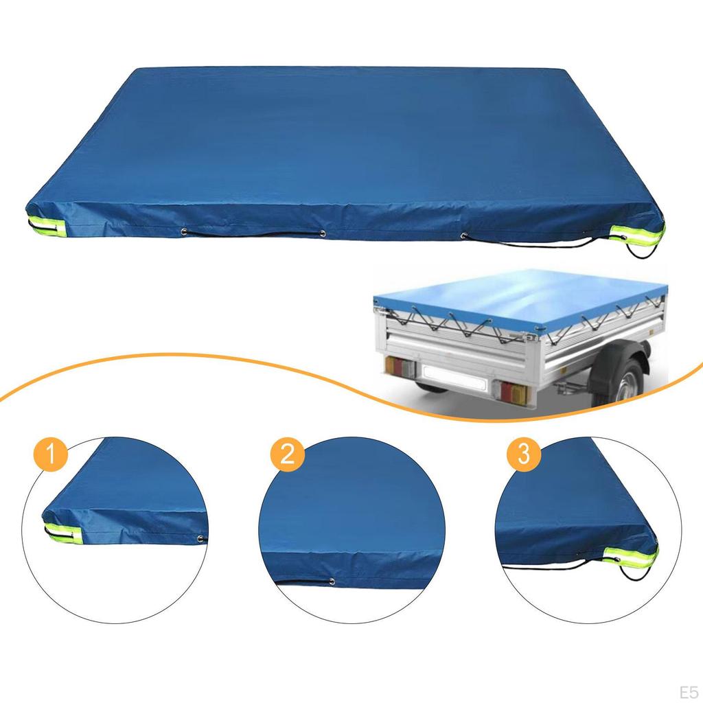Trailer Cover for Many Car Trailers with Reflective Strips Flat Tarpaulin