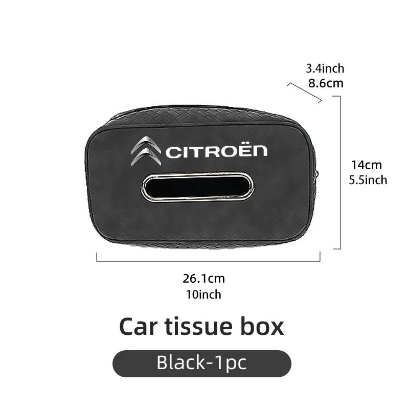 OCDK9 Car Seat Back Paper Tower Storage Bag Sun Visor Tissue Holder For Citroen C4 C3 C5 C1 C2 C6 VTS C4L DS3 DS4 DS5 Grand Berlingo