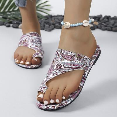Высококачественные сандалии бохо с плоской подошвой, с закрытым носком, летние, дышащие, ветрозащитные, большого размера