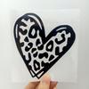 1pc Heart Shaped Leopard Print Car Stickers for Auto Rear Window Windshield Rearview Mirror Bumper Decors Motorcycle Body Decals