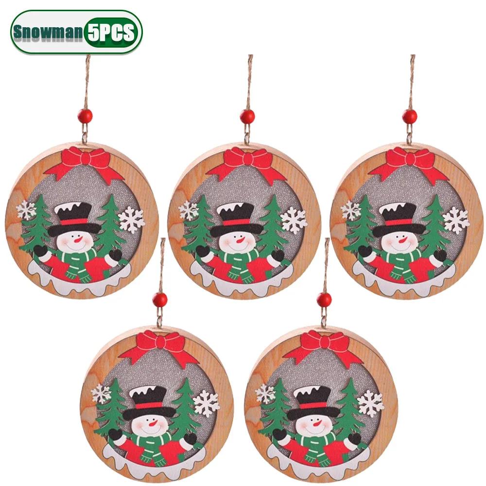 Christmas Decoration LED Illuminated Christmas Tree Hanging Santa Claus Snowman Deer Night Lights Christmas Decoration Hanging