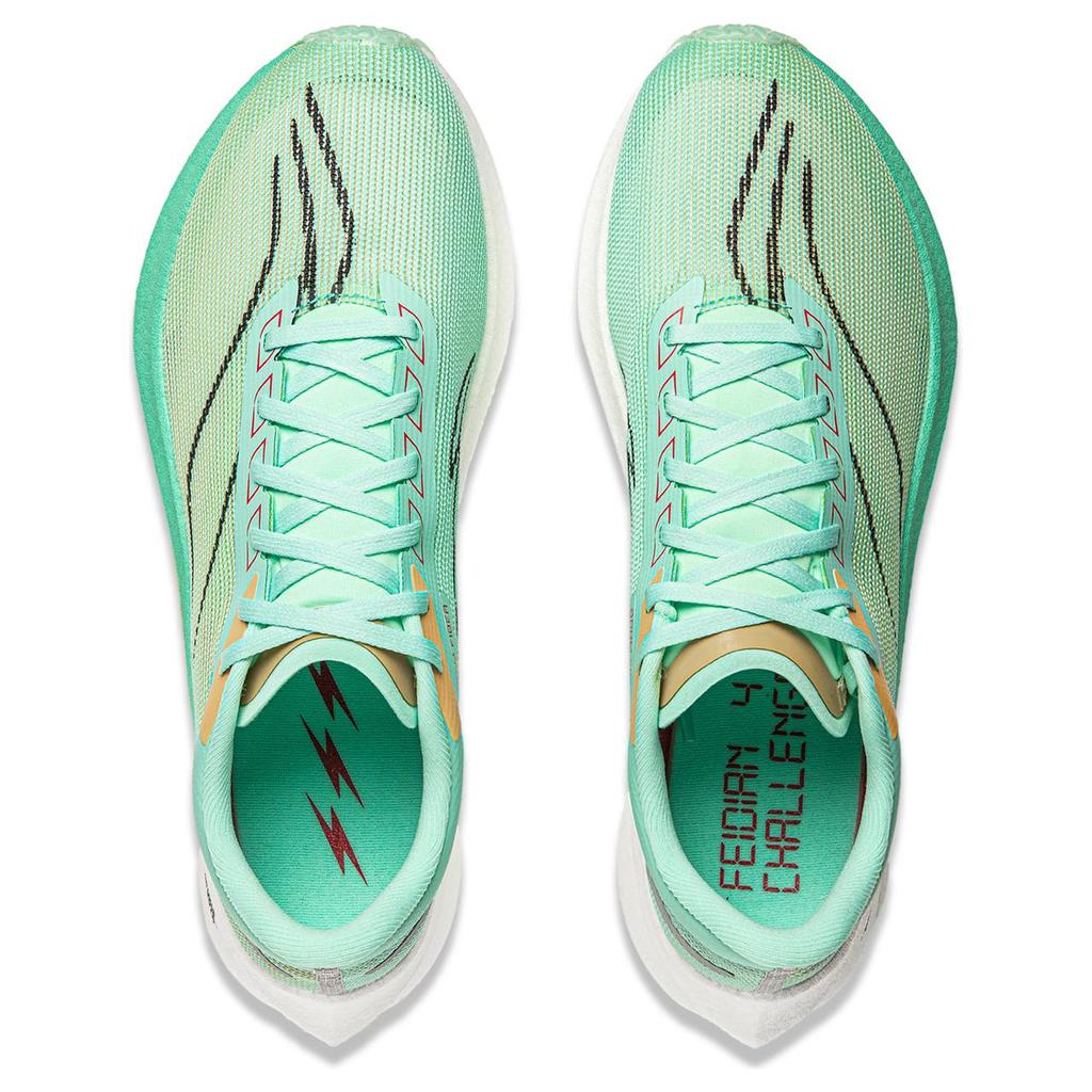 Мужские беговые кроссовки Li Ning Feidian 4 Challenger, низкие, флуоресцентный ледяной синий/лимонный ARMU005-14