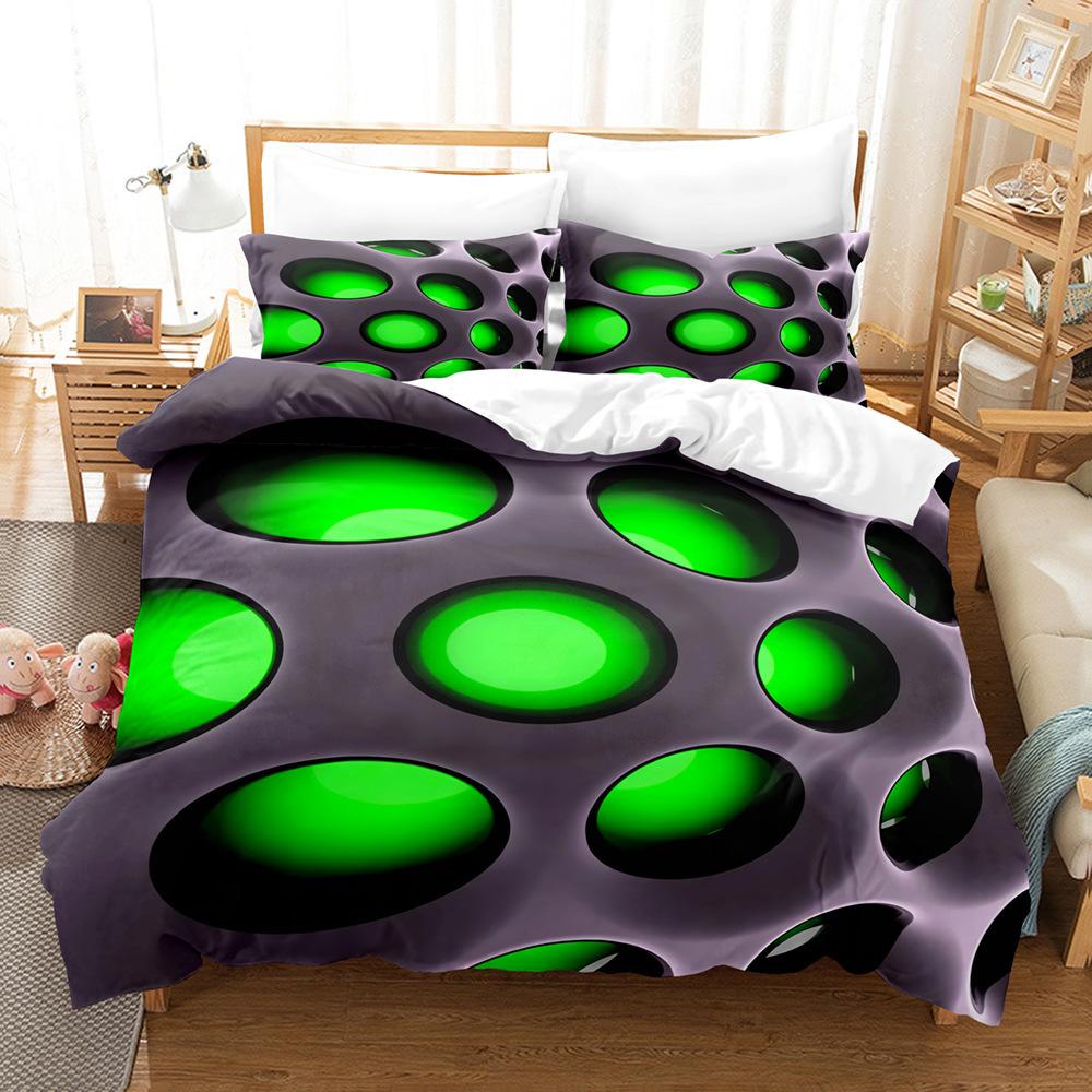 3D Digital Printing Three-Piece Bedding Hole Quilt Cover