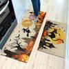 40*60+40*120cm Halloween Horror Kitchen Mat Set of 2 – Absorbent & Oil-Proof Non-Slip Floor Mats, Easy-Clean Spooky Decor for Home Entryway